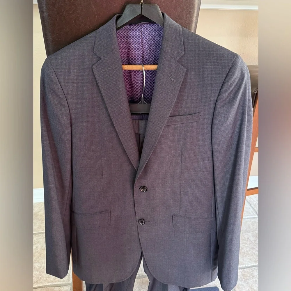 Ted Baker Men's Classic Charcoal Dark Gray Suit Jacket Pants London Endurance
